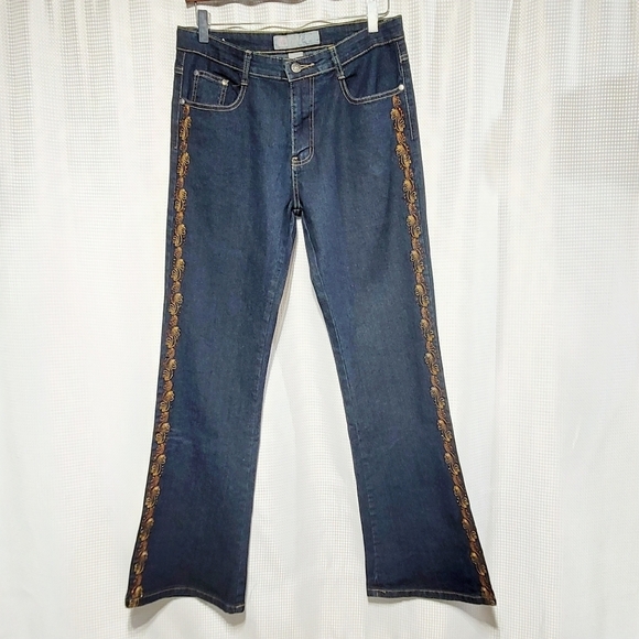 COS Beaded & Embroidered High Rise Stretch Bootcut Jeans (8) - Picture 3 of 10